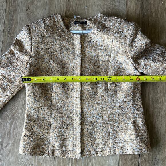 COLTON DANE Women's Gold Speckled Tweed Suit Jacket - Picture 5 of 7